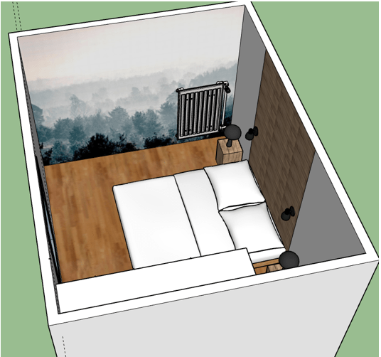 Projet chambre chalet vue 3D