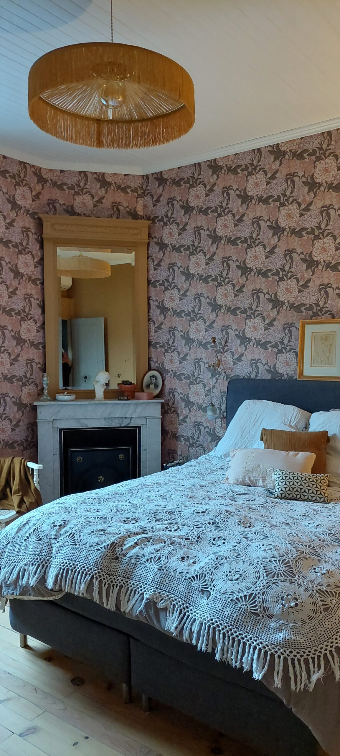 projet chambre fleurie vintage